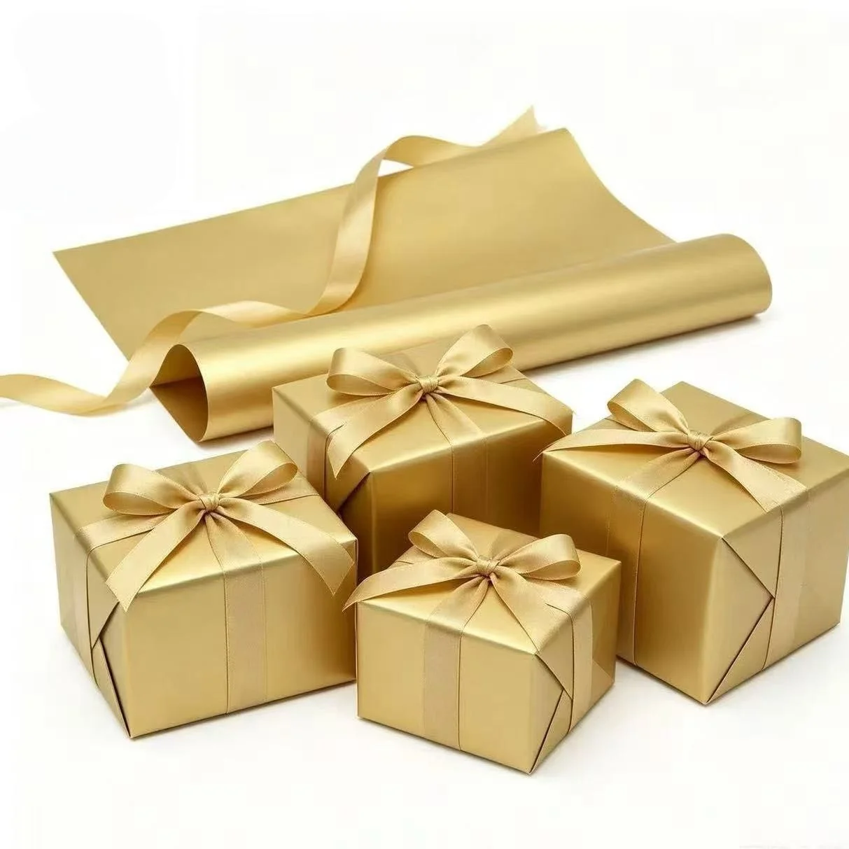 50 Sheets Gold Tissue Paper for Gift Packaging 17gsm Handmade Bouquet Wrapping Paper for Artworks DIY Festival Wrapping Crafts