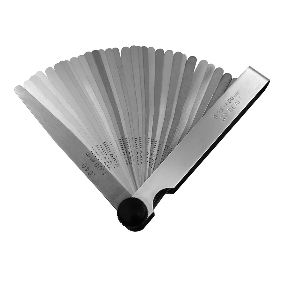 32pc Feeler Gauge Stainless Steel Measuring Tool Set 0.001-0.04" 0.03-1.00mm Feeler Gauge Motorcycle Tire Repair Tool image 5