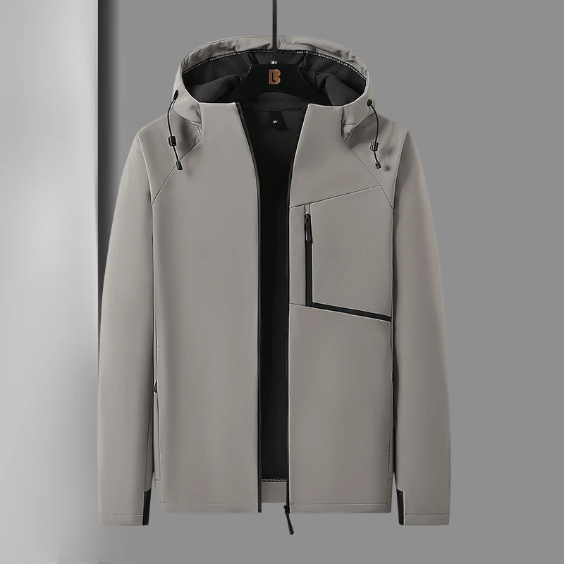 

Мужская демисезонная куртка-софтшелл с флисовой подкладкой, новая модель, цветная, с капюшоном, ветрозащитная, для активного отдыха