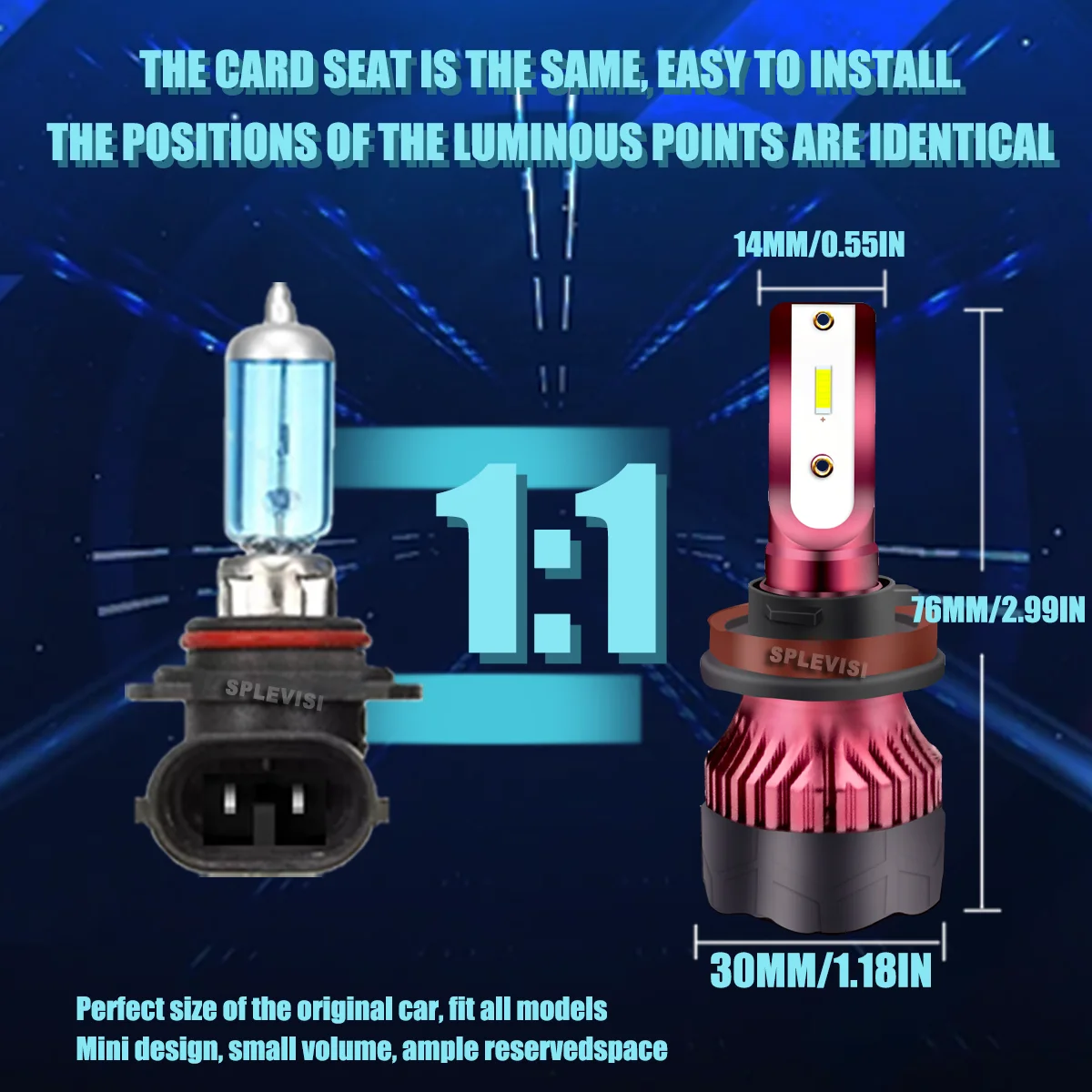 زوج H11 H8 H9 711 سيارة السيارات LED المصباح منخفضة شعاع لمبات 100 واط 10000 كيلو 6000 كيلو الأبيض استبدال مصابيح الهالوجين عمر طويل #3