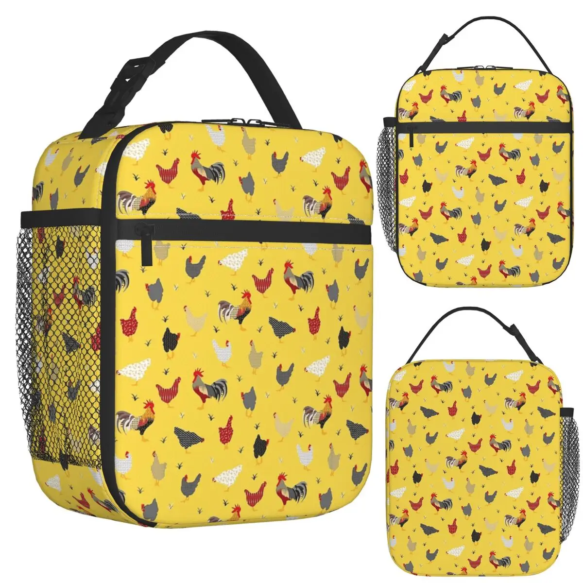 

Chicken Farm Insulated Lunch Bag for Women Bento Storage Food Boxes Portable Container Cooler Thermal Lunch Box Tote
