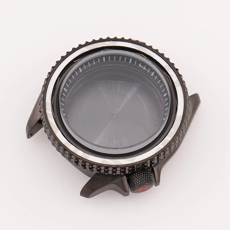 42 مللي متر الفضة SKX007 الرجال الميكانيكية الفولاذ المقاوم للصدأ غواص ساعة حالة الزجاج المعدني لاستبدال حركة Seiko Mod NH35 NH36