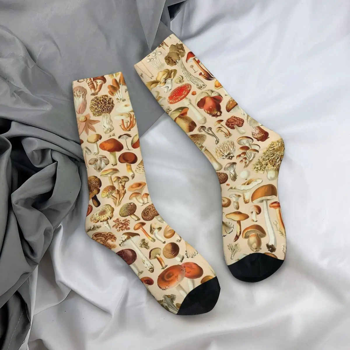 Vintage Mushroom Designs Socks Spring Stockings Harajuku Women Men Medium Soft Socks Design Running Sports Non Slip Socks