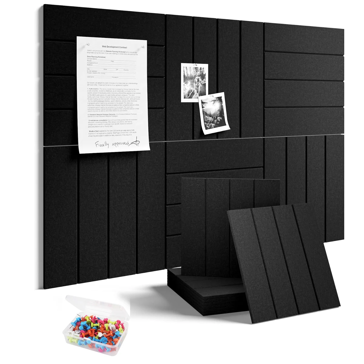 Large Felt Wall Tiles Cork Bulletin Pin Note Photo Boards Decor for Home Office Ceiling Living Room