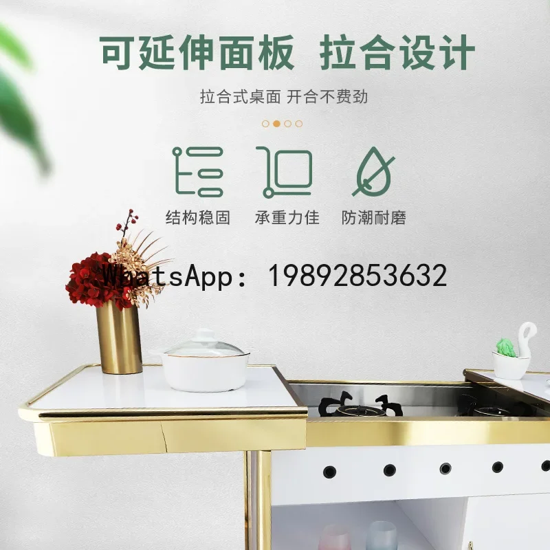 hotel cooking cart single and double head cassette stove meal cart movable abalone cart