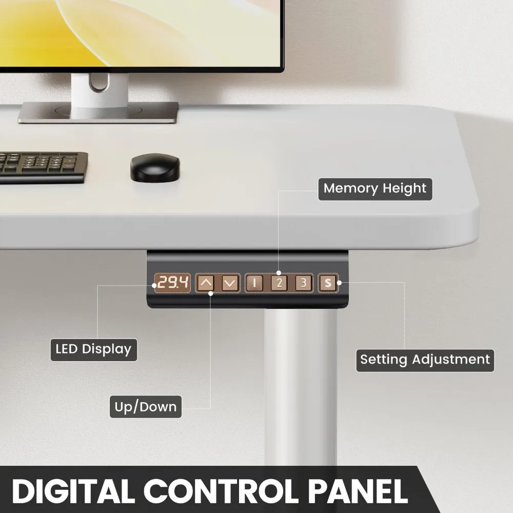 Electric L Shaped Standing Desk Adjustable Height, 63