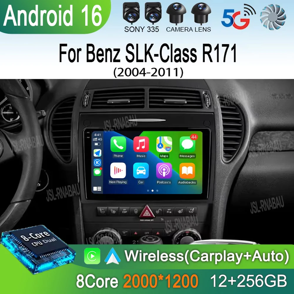 

Автомагнитола Android 16 для Mercedes-Benz SLK-Class R171 (2004-2011) с 2K QLED экраном, GPS, CarPlay, 4G и поддержкой видео