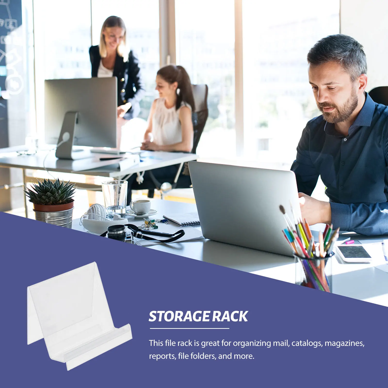 

2Pcs Acrylic Bookshelf Clear Book Stand Holder for Reading Materials Vinyl Collection Easy Access Desktop Organization Home Use