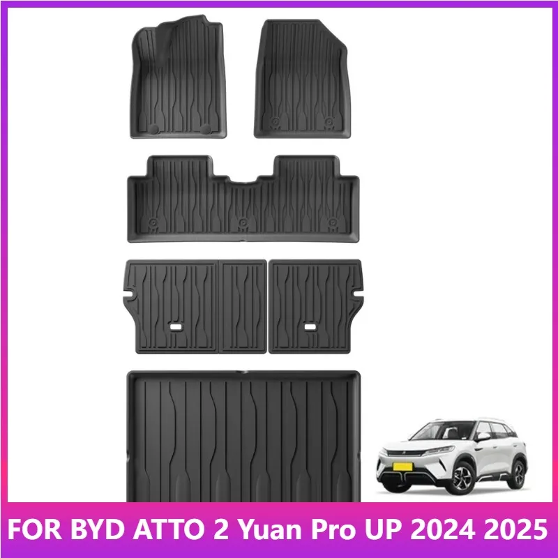

Коврики для BYD ATTO 2 Yuan Pro Yuan UP 2024 2025 Автомобильные коврики для багажника Коврик для багажника TPE 3D Коврик для ног Водонепроницаемый ЧЕРНЫЙ