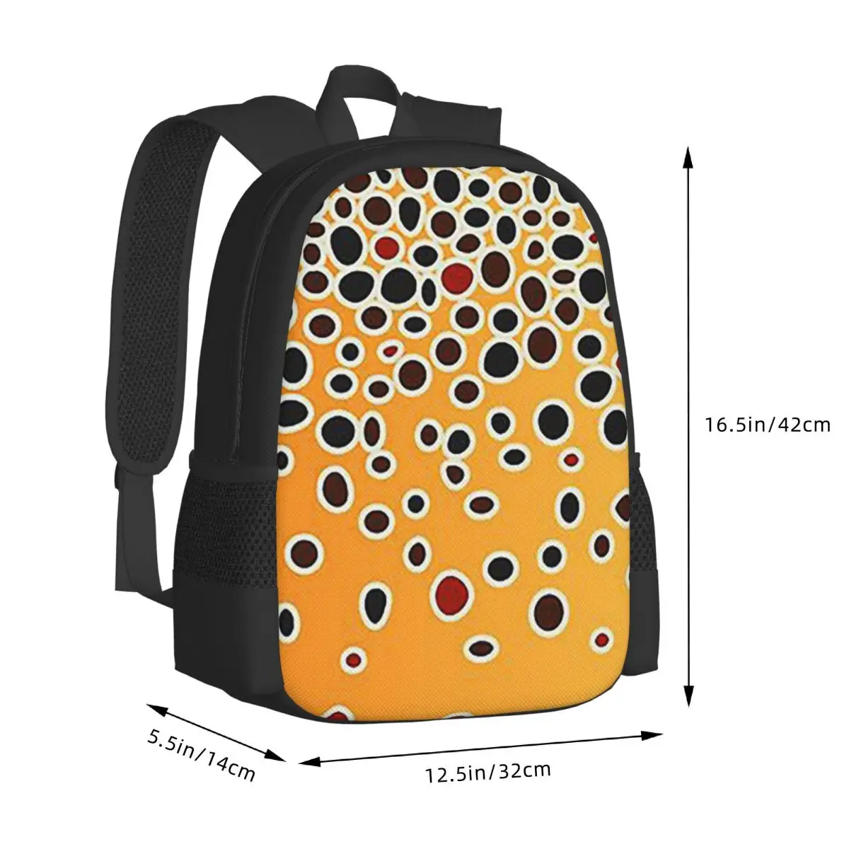 Brown Trout Skin Student Backpack School Bag Hiking Travel Daypack for Boys Girls Fashion Bookbag Shoulder Bags