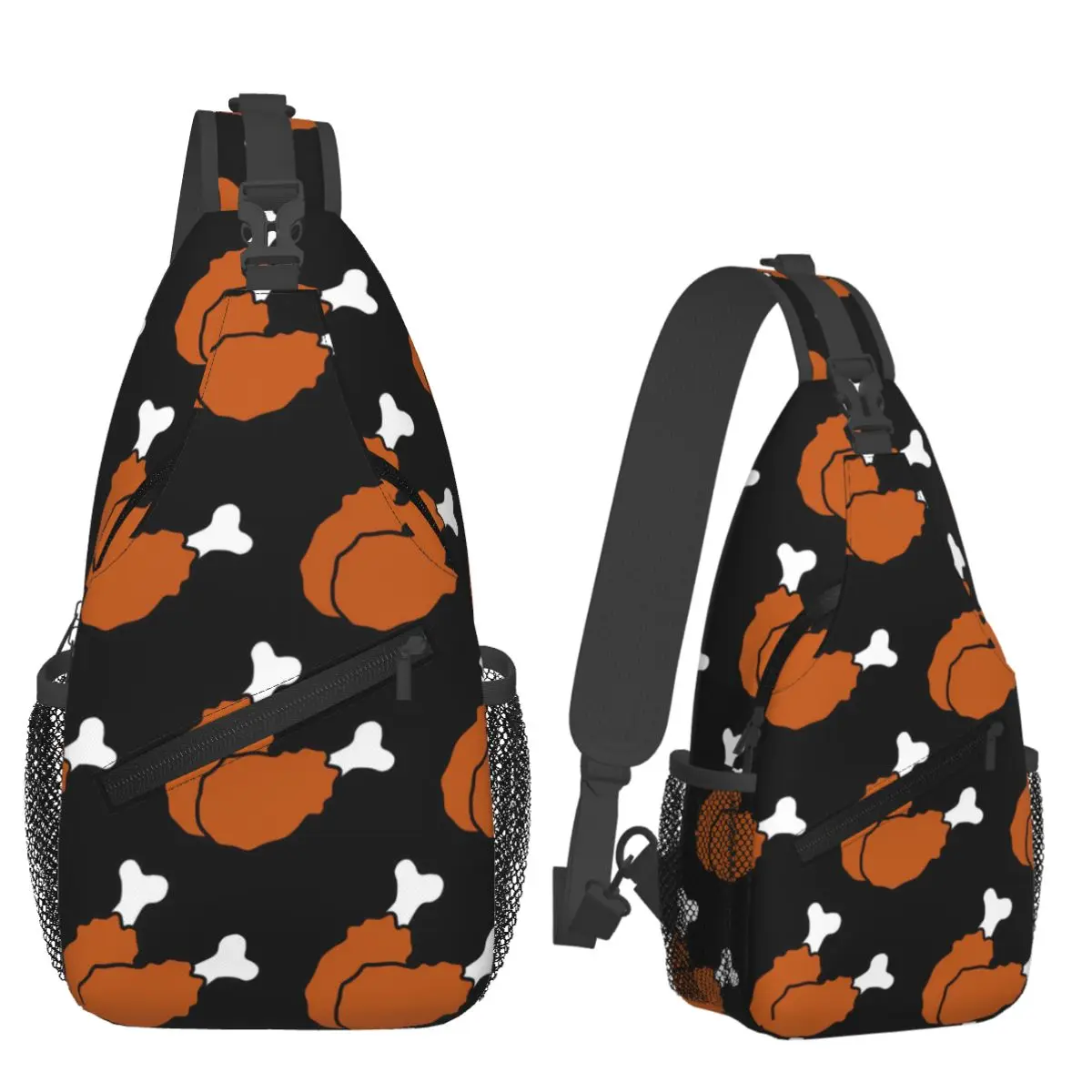 

Симпатичная нагрудная сумка с жареными куриными ножками, мужской рюкзак через плечо, нагрудная сумка, дорожный походный рюкзак, сумка на плечо
