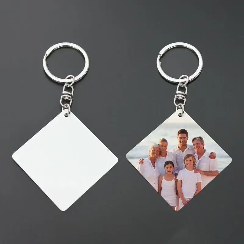 Personalized Custom Metal Keychain Heat Transfer Blank Keychain Double-Sided Printing Aluminum Alloy Plate Keychain Photo Gift image 6