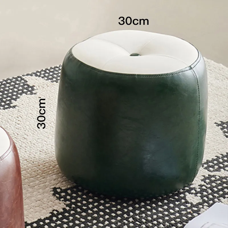 Modern round solid wood stools for living room furniture