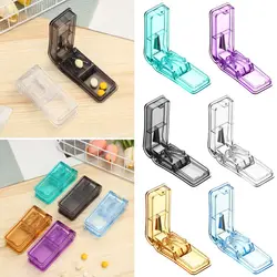 Portable Pill Cutter Box Mini Drug Box Tablet Cutter 6 Colors Pill Case Storage Crusher Travel Pill Box