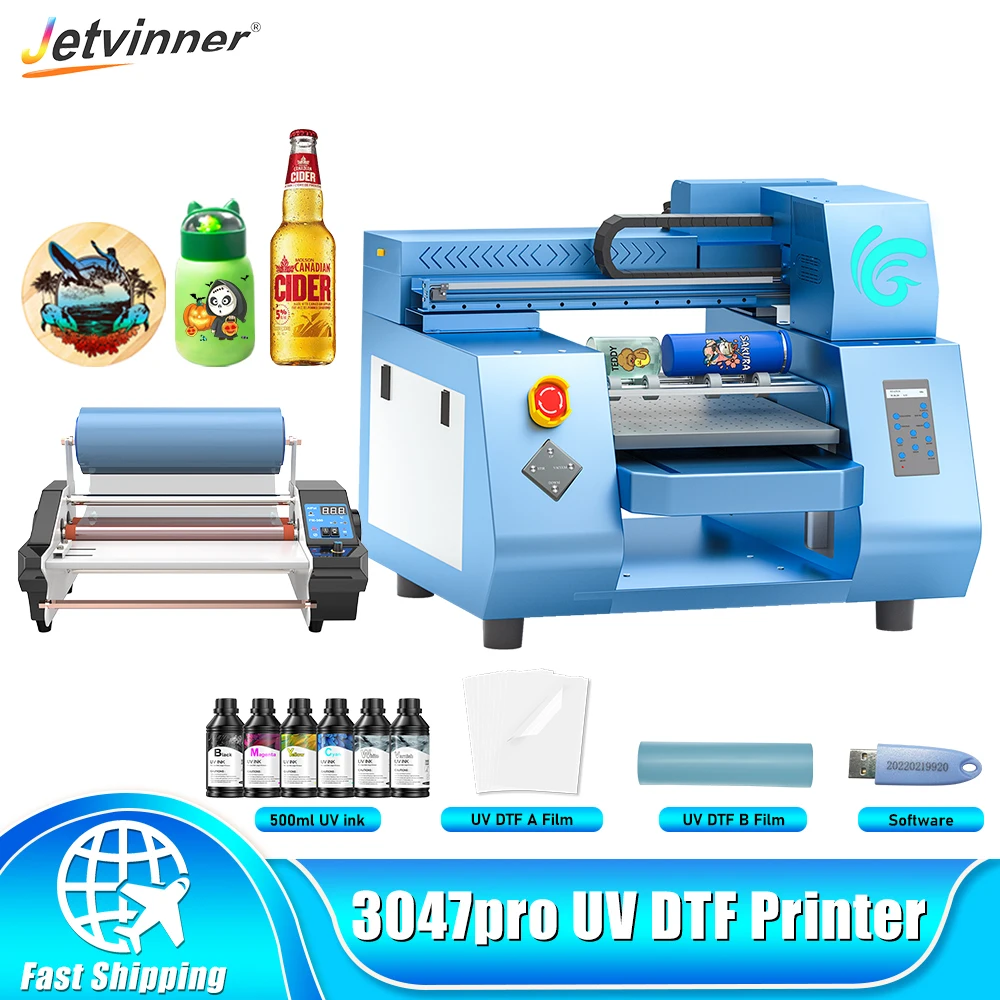 A3+ UV Printer For Epson Dual XP600 Print heads UV DTF Printing Machine A3 UV Flatbed Printer For Phone Case Acrylic UV Print