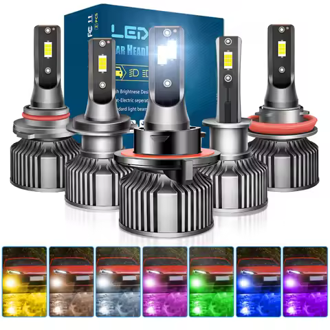 2PCS A8 Car LED Headlight H11 Car CSP Lamp Core H4 H13 9007 Fog Light 9006 881 H7 6000K 4300K 3000K Lemon Green 8000K