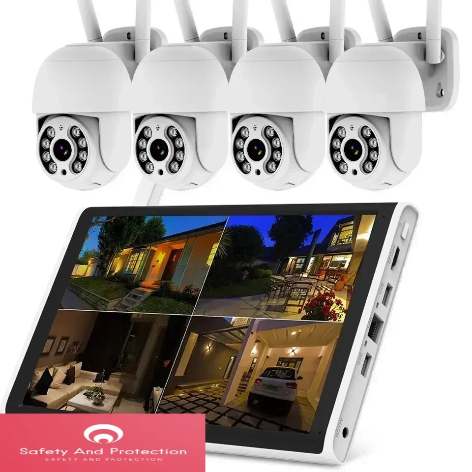 

10 Inch Surveillance 4CH 8CH CCTV LCD Screen Home Security PTZ Outdoor Wireless IP Camera CCTV Wifi Nvr System