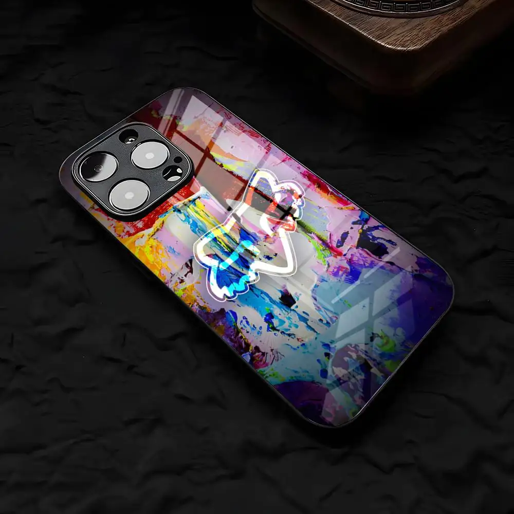Etui na telefon F-FoxES Sport Racing do iPhone 17 Air 16 E Pro Max 15 14 13 Mini 12 Pro 11 Max Plus, czarne szklane etui — zdjęcie produktu 6