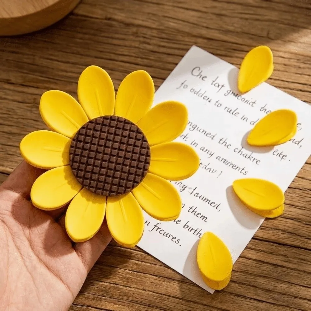 Sunflower Magnetic Sealing Clips Multi-Petal Durable File Clips Detachable Plastic Document Folder Clips Desk Storage