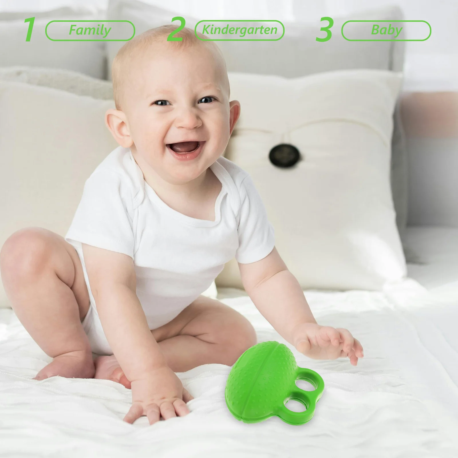 Trener siły chwytu dla niemowląt, ćwiczenia sensoryczne, miękki, kolorowy design, do rozwoju mięśni dłoni i palców, przenośny.