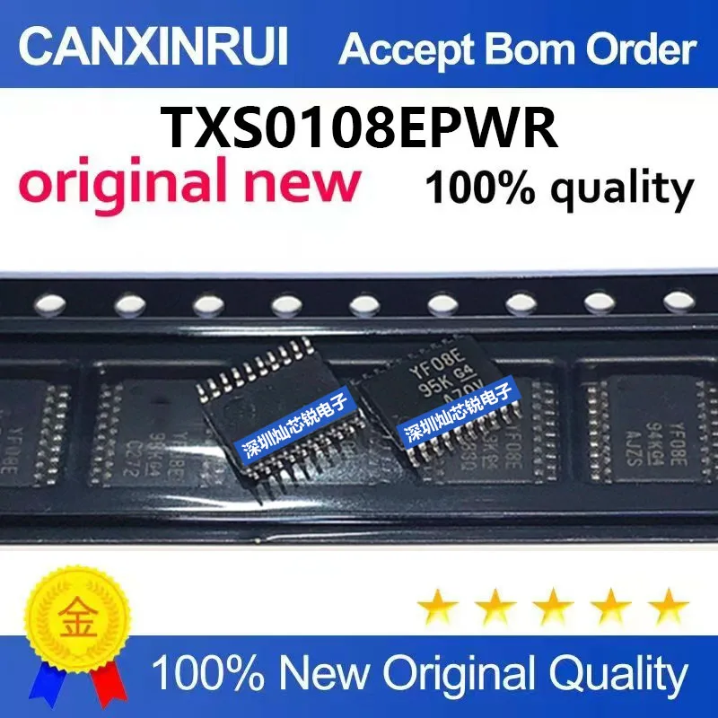 (5-100pieces)Brand new original TXS0108EPWR, silk screen YF08E, SMD TSSOP20 logic IC