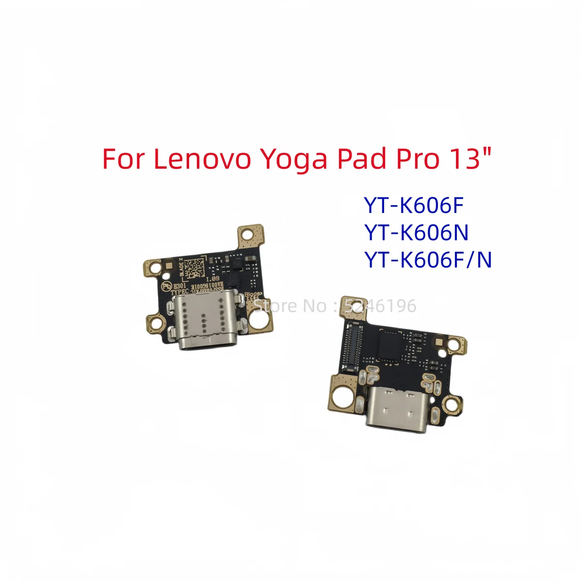 Conector de base de carga USB para Lenovo Yoga Pad Pro de 13 pulgadas, YT-K606F, YT-K606N, YT-K606F/N, pieza de repuesto, 1 unidad