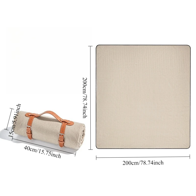 Outdoor Picnic Mat Single Side Velvet Moisture Proof Mat Waterproof Picnic Blanket Camping Mat for Outdoor Travel