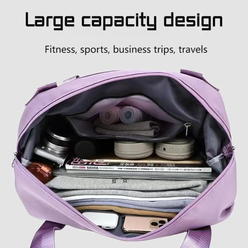 Sac de voyage à double épaule extensible de grande capacité, sac de tri des bagages, séparation sèche et humide, adapté aux voyages d'affaires ex