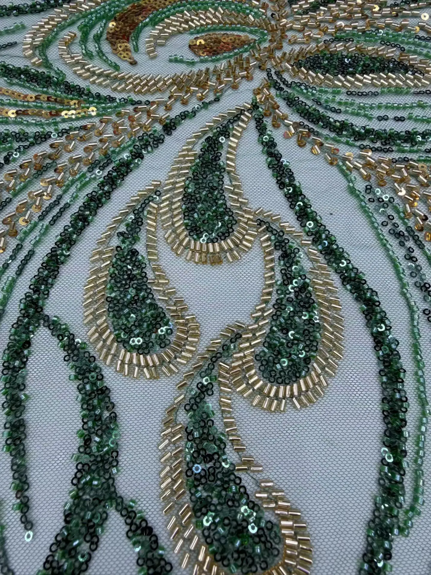 

2026 High-Quality African Nigerian Tulle Lace Fabric Sequins Embroidery French Guipure Prom/Wedding Party Dress Beaded 5 Yards