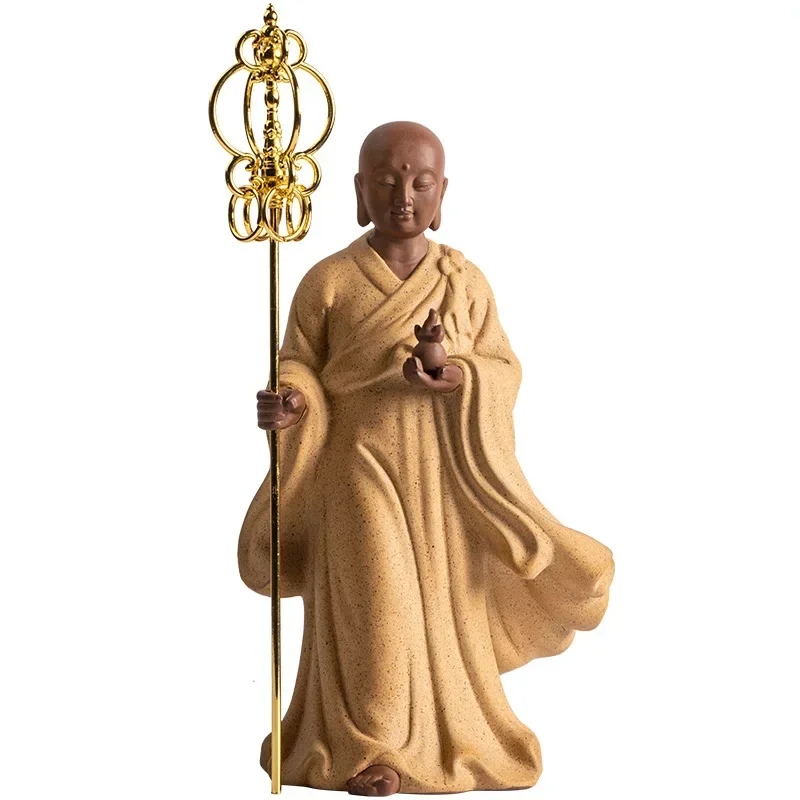 Ceramic Ksitigarbha King Bodhisattva Buddha Figure Statue Porcelain Art Sculpture High-end Home Office Fortune Feng Shui Statue