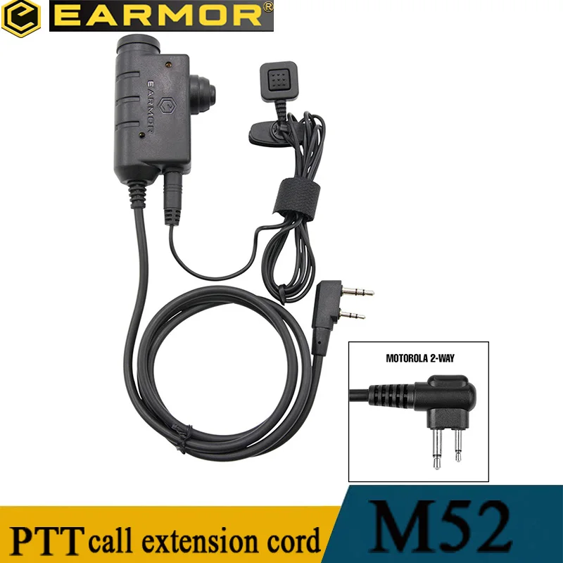 earmor ptt kenwood   M52 Military Headset PTT Adapter Tactical Communication Headset PTT Adapter for Earmor MSA Sordin/3M Peltor