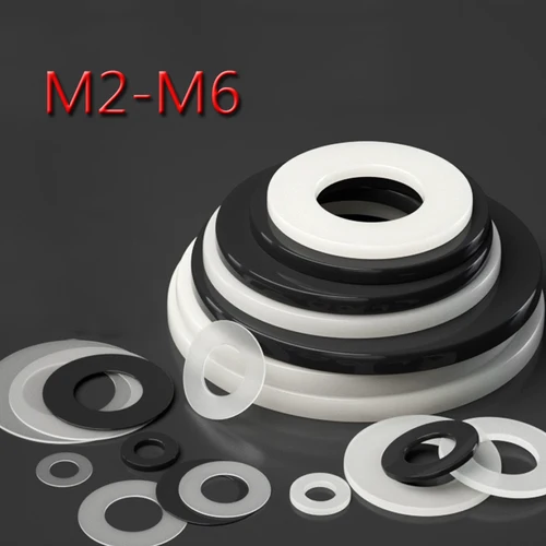 Arandelas de nailon M2 M3 M4 M5 M6, arandelas de goma y plástico, arandelas planas aislantes ultrafinas, arandelas planas circulares de plástico.