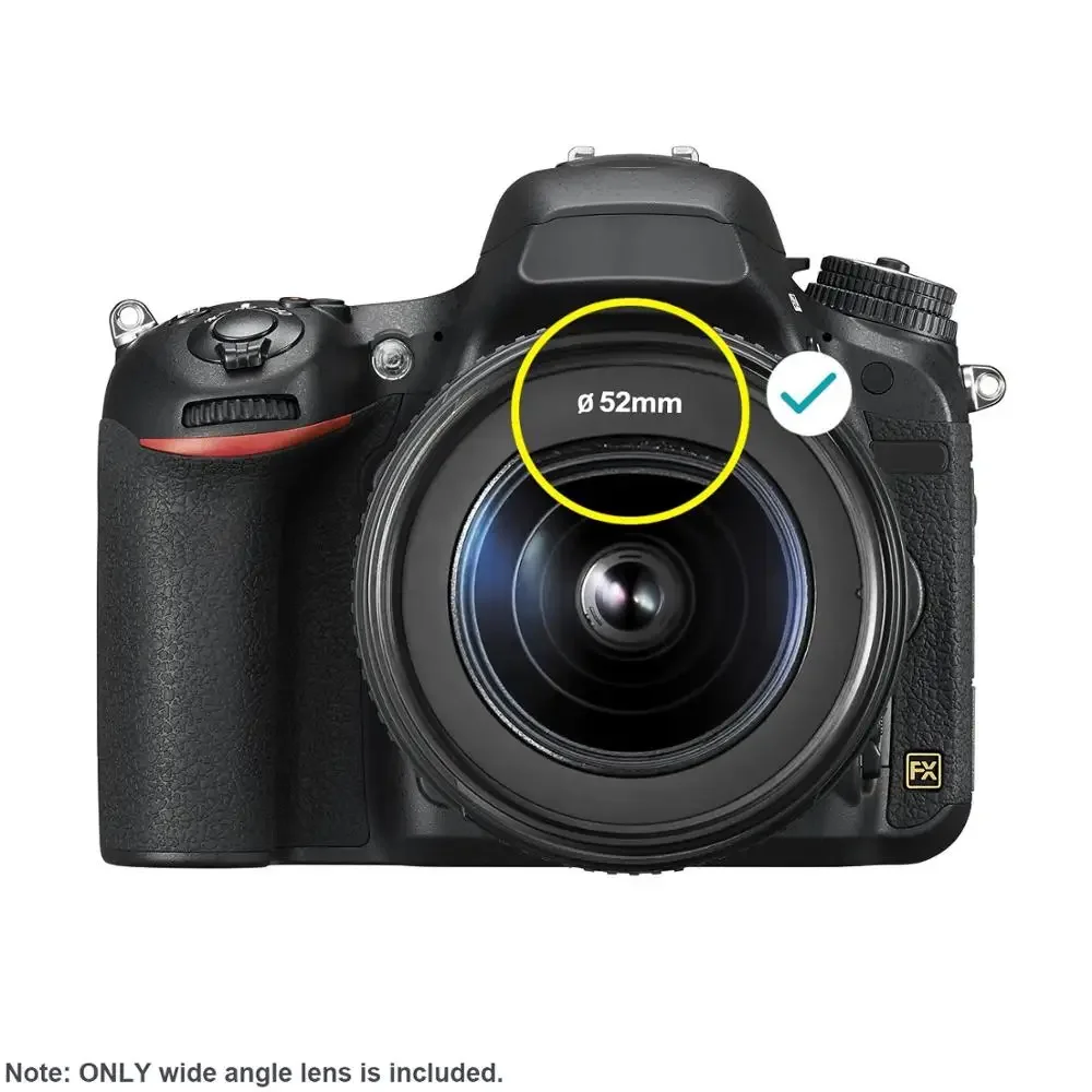 Neewer 52mm 0,43x hd lente grande angular macro lente de porção de close-up sem distorção digital de alta definição para dslr