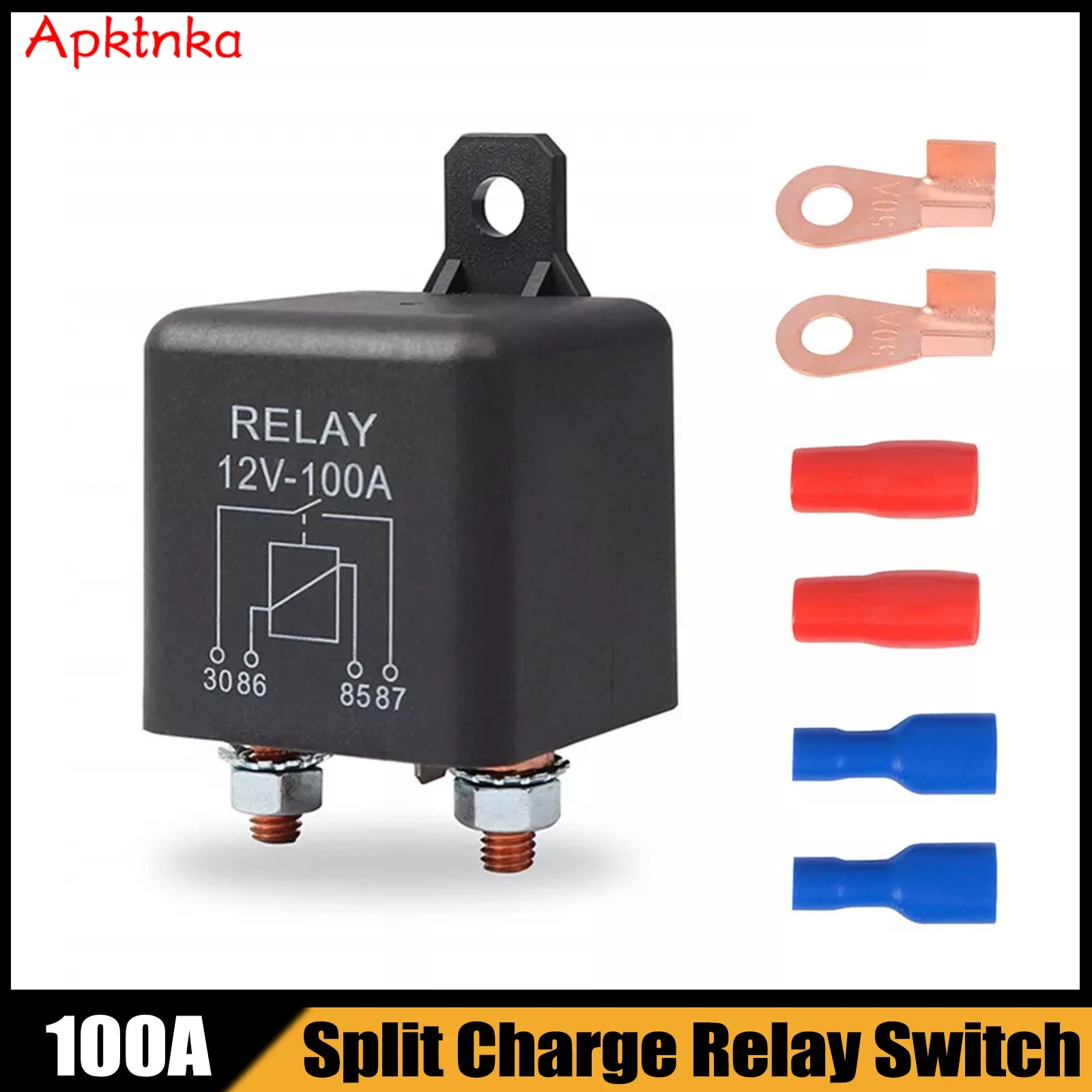 100 Amp DC 12V Split Charge Relay Switch Heavy Duty For Car Van Boat 4 Pin 1 PC Normal Open Starter For Control Battery Replace