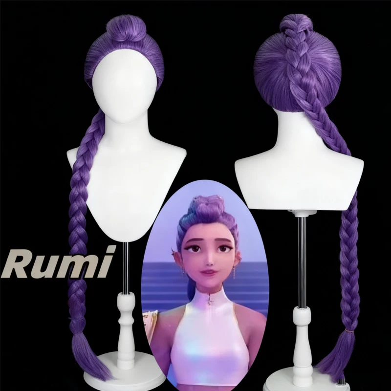 영화 케이팝 코스프레 가발 미라 루미 조이 데몬 헌터스 퍼플 레드 롱 헤어 내열성 합성 가발 카니발 소품 2026 핫