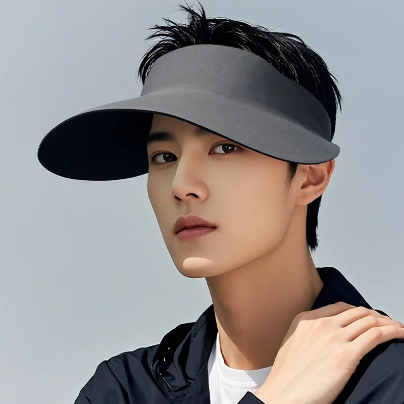 1pc/2pc Men's Visor Hat with Oversized Head For Summer Outdoor Sports Travel Beach New Sunshade Breathable Folding Sun Hat