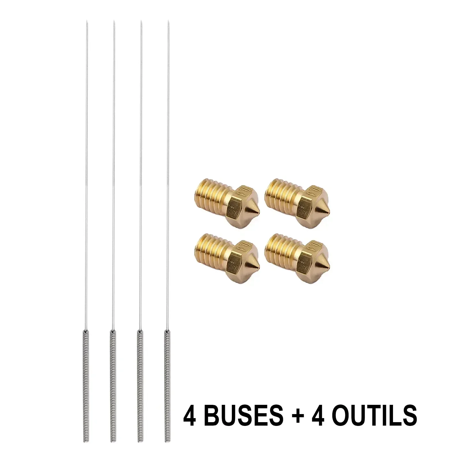 Set Of 4 Brass Nozzles For I3 Or-S 3D Printers Household Cleaning Tools For Printer Mechan