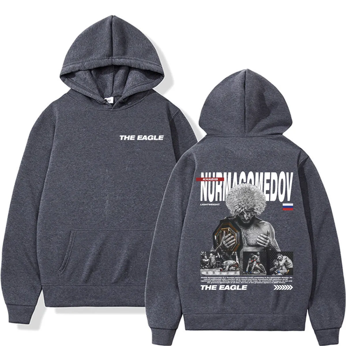 Khabib Nurmagomedov The Eagle Merch Sweatshirt Herren Damen Gewalt Ästhetische Gothic Hoodies Hochwertiger Fleece Hoodie Streetwear – Detail 4