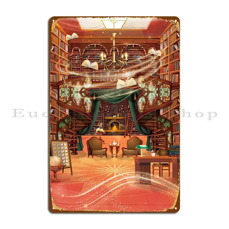 Fantasy Magic Library Metal Sign Cinema Wall Decor Wall Decor Club Create Tin Sign Poster