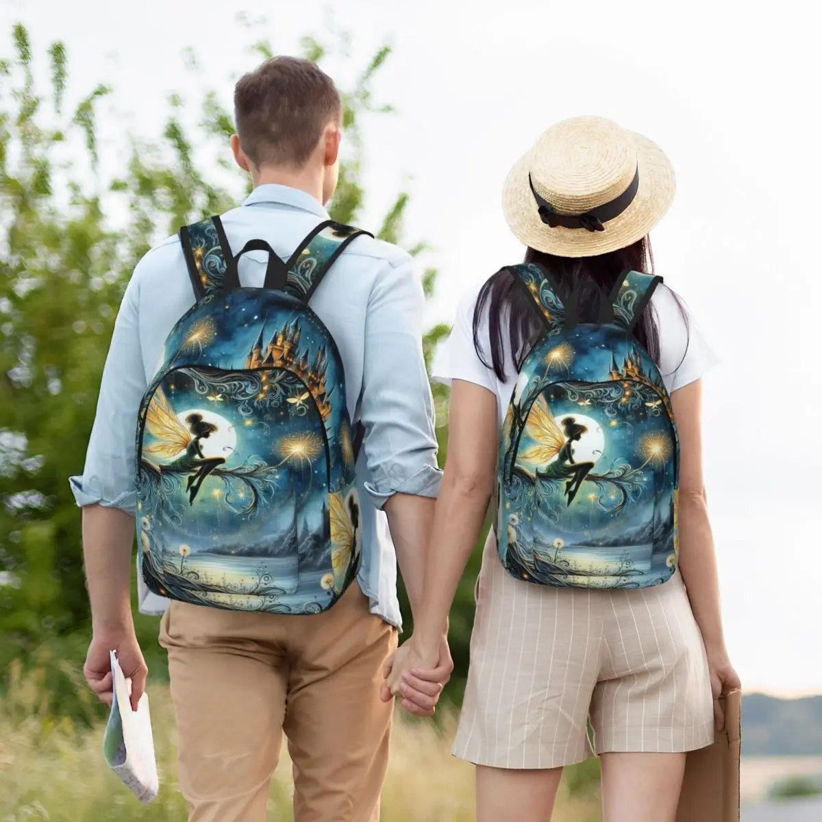 Custom Tinker Bell Canvas Backpack Women Men Casual Bookbag for College School Bags