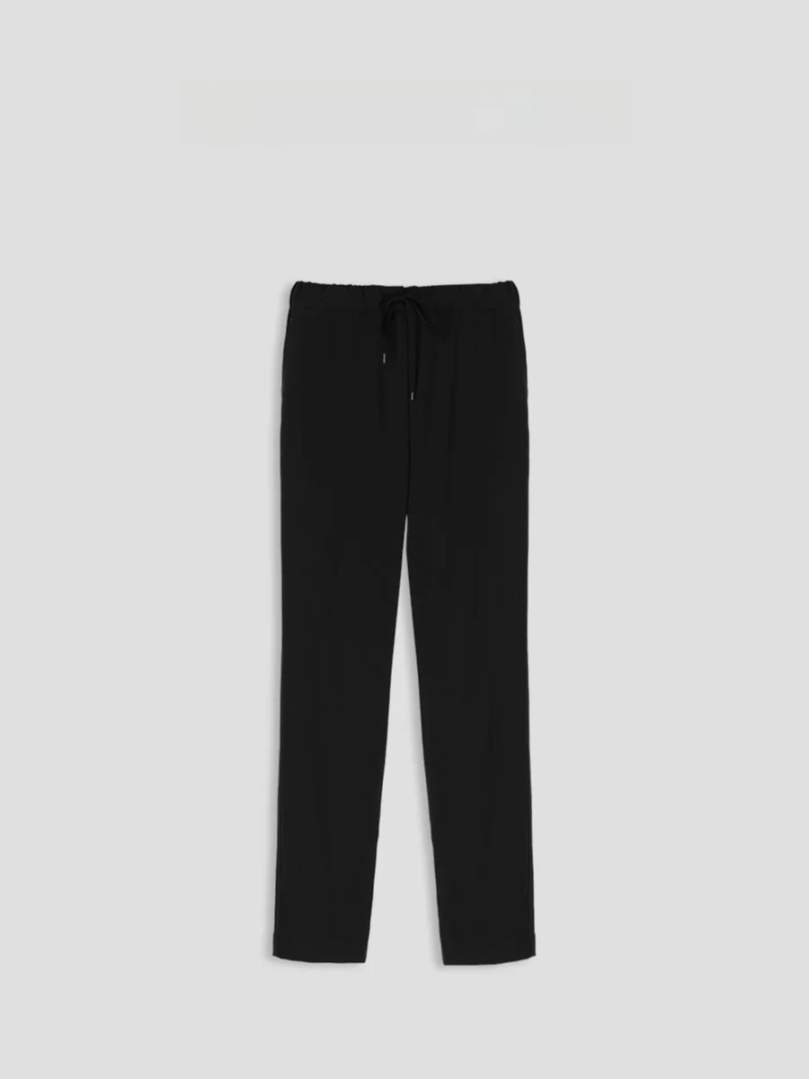 

ROMI STUDIO High Densi Silk Smooth Pred Straight Leg Pants Dstring Casual Trousers Long Length Other Material 00%
