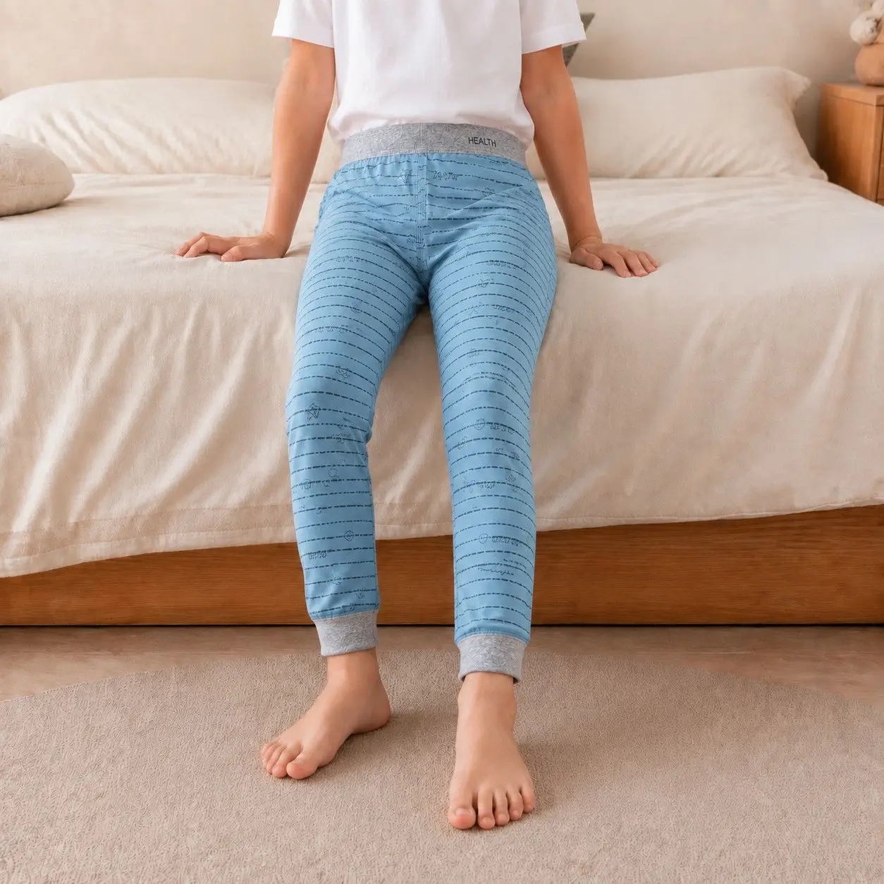 For Kids Pajamas Girls' Spring Autumn and Winter Pure Cotton Long Johns Children's Warm Leggings Medium Thread Pants 2-13 Years