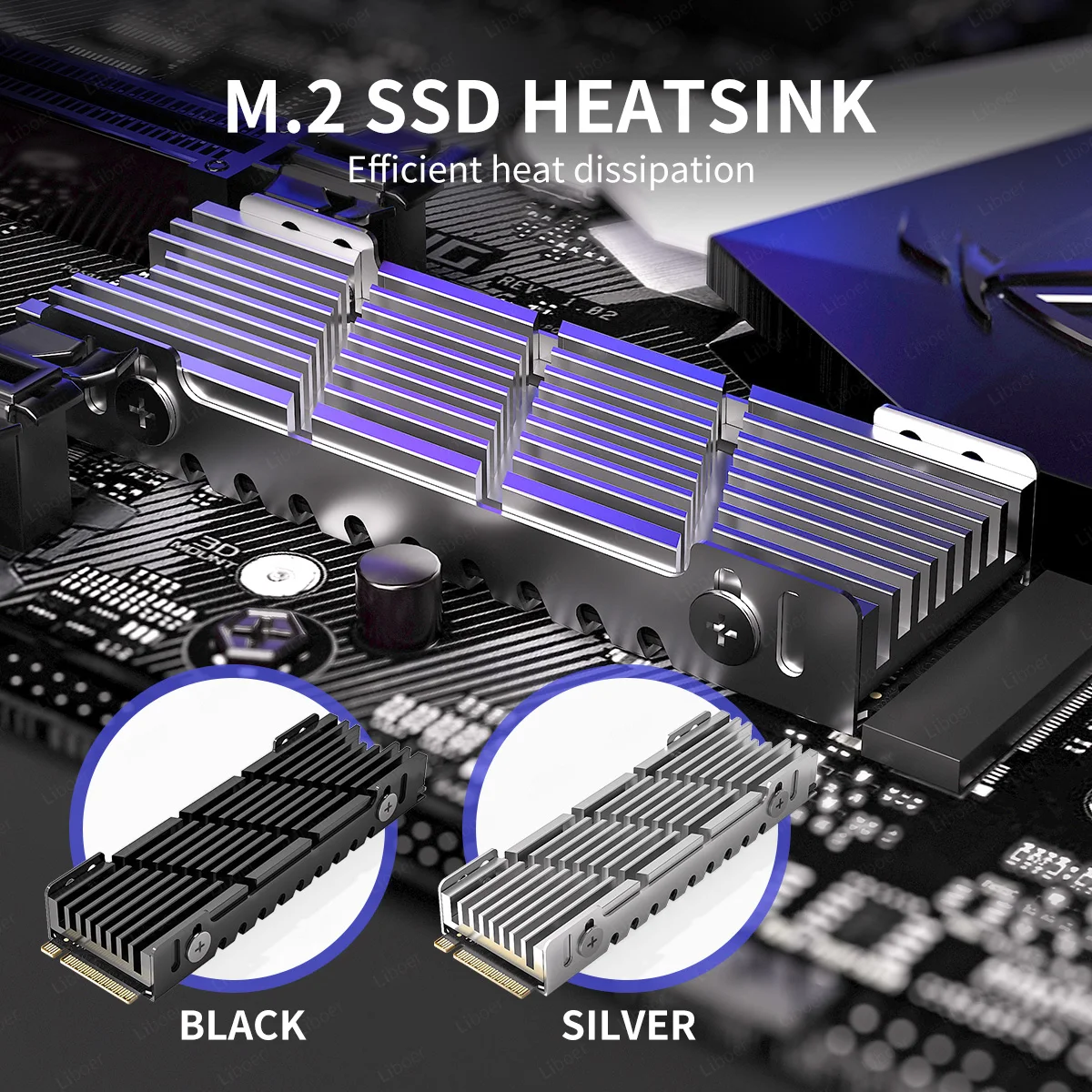 M.2 2280 SSD Heatsink with Thermal Silicone Pad Alumnium Double-Sided Cooler for PC / PS5 M.2 PCIE SSD