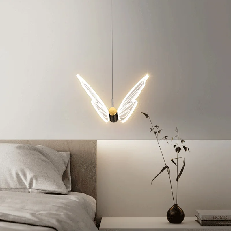 

Bedside butterfly chandelier art small chandelier bedroom home improvement bedside lamp modern simple study art