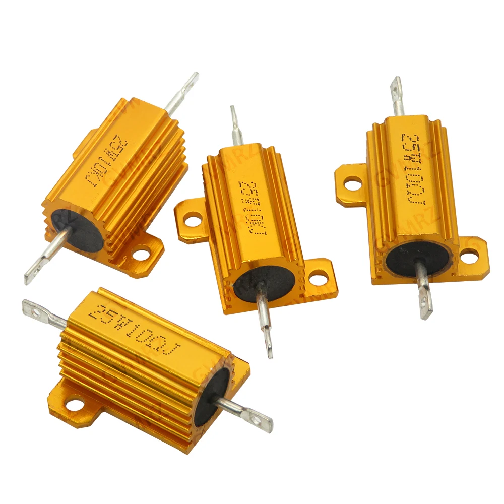 25W 0.01R 0.05R 0.15R 2.5R Aluminum Case Power Resistor  Wirewound Type Assorted Ohm Values for Electronic Circuits  0.01R-30K