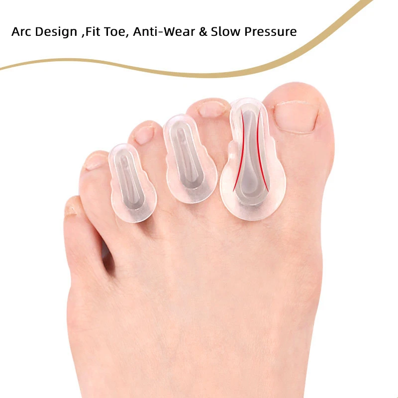 

4Pcs=2Pairs Double Hole A-shaped Splitter Toe Separator Protector Halux Corrector Bunion Straightener Spacer Foot Care Clip Pads