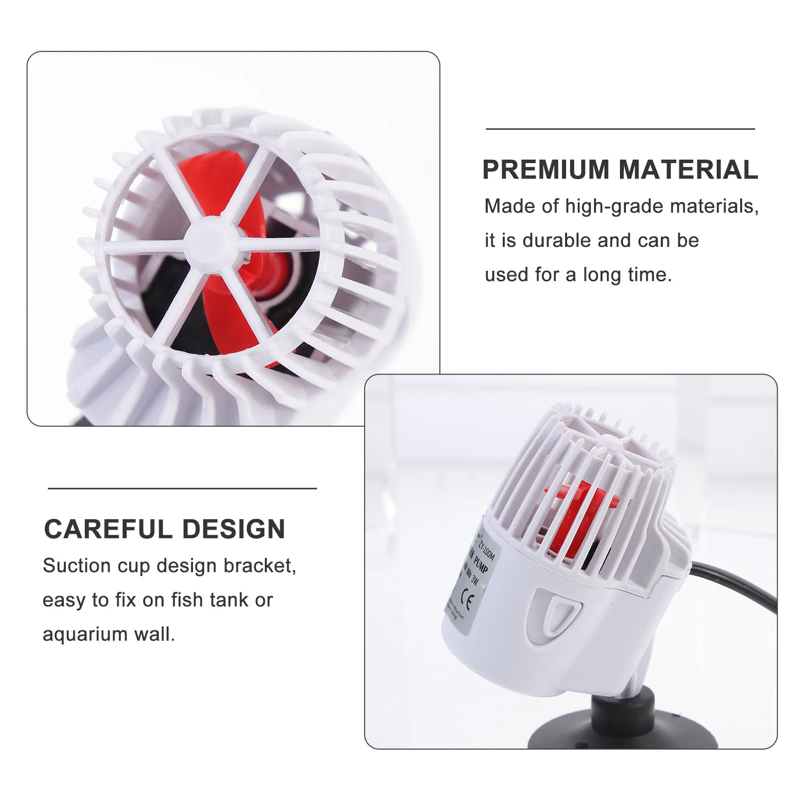 

Wave making Pump White Mute Rotatable Suction Cup Strong Propeller Creates Waves Circulation Fish Tank Aquarium Water Flow