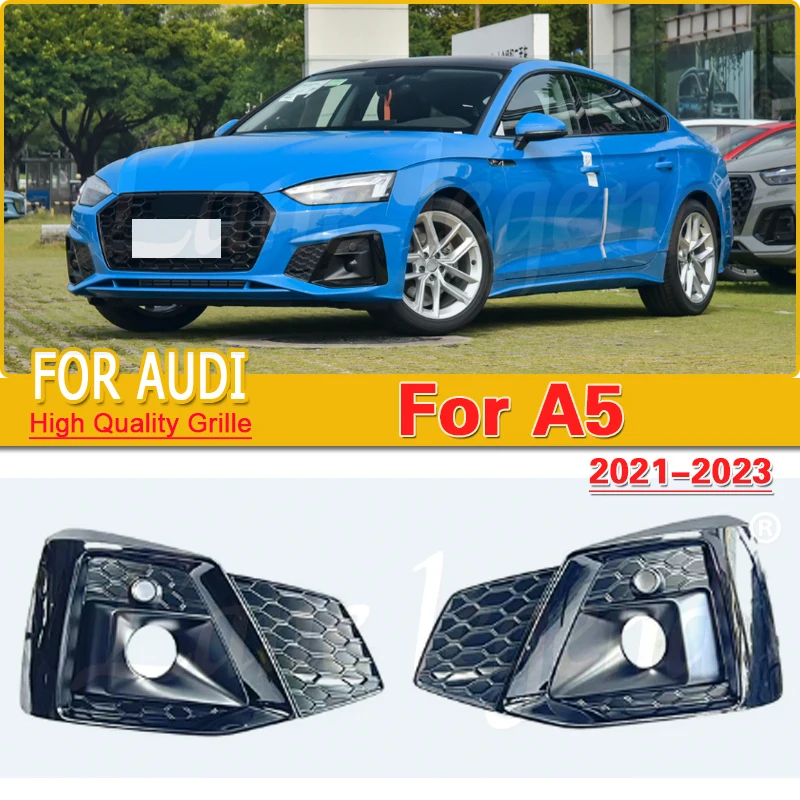 Fog Light Grill Cover Honeycomb Front Grille For Audi A5 B9.5 Sportback Coupe Cabriolet 2021-2023 8W6807681T3Q7 8W6807682T3Q7