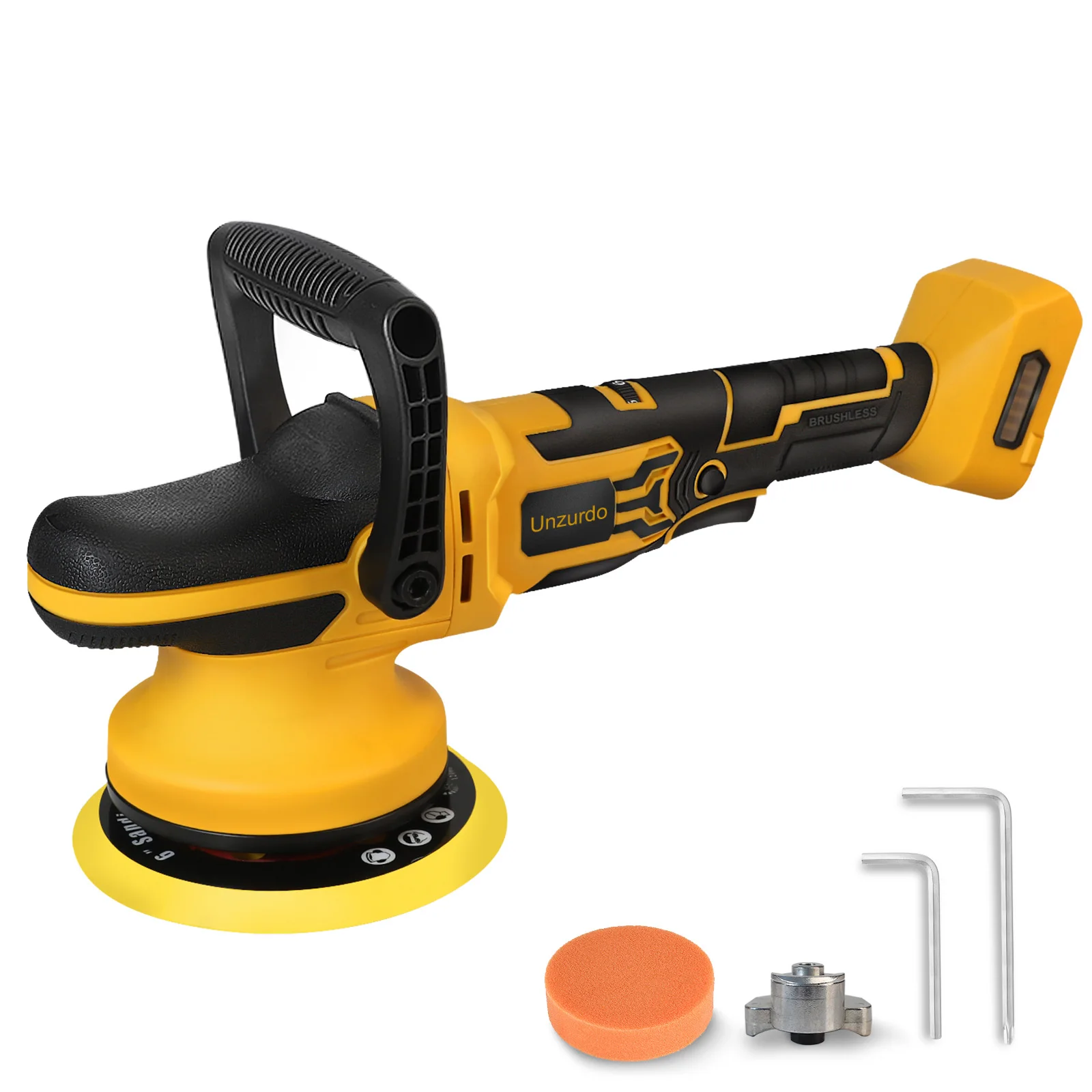 Brushless Cordless Buffer Polisher Is Compatible with DeWalt 18V 20V MAX Battery Cordless Orbital Random Waxer (Tool Only)