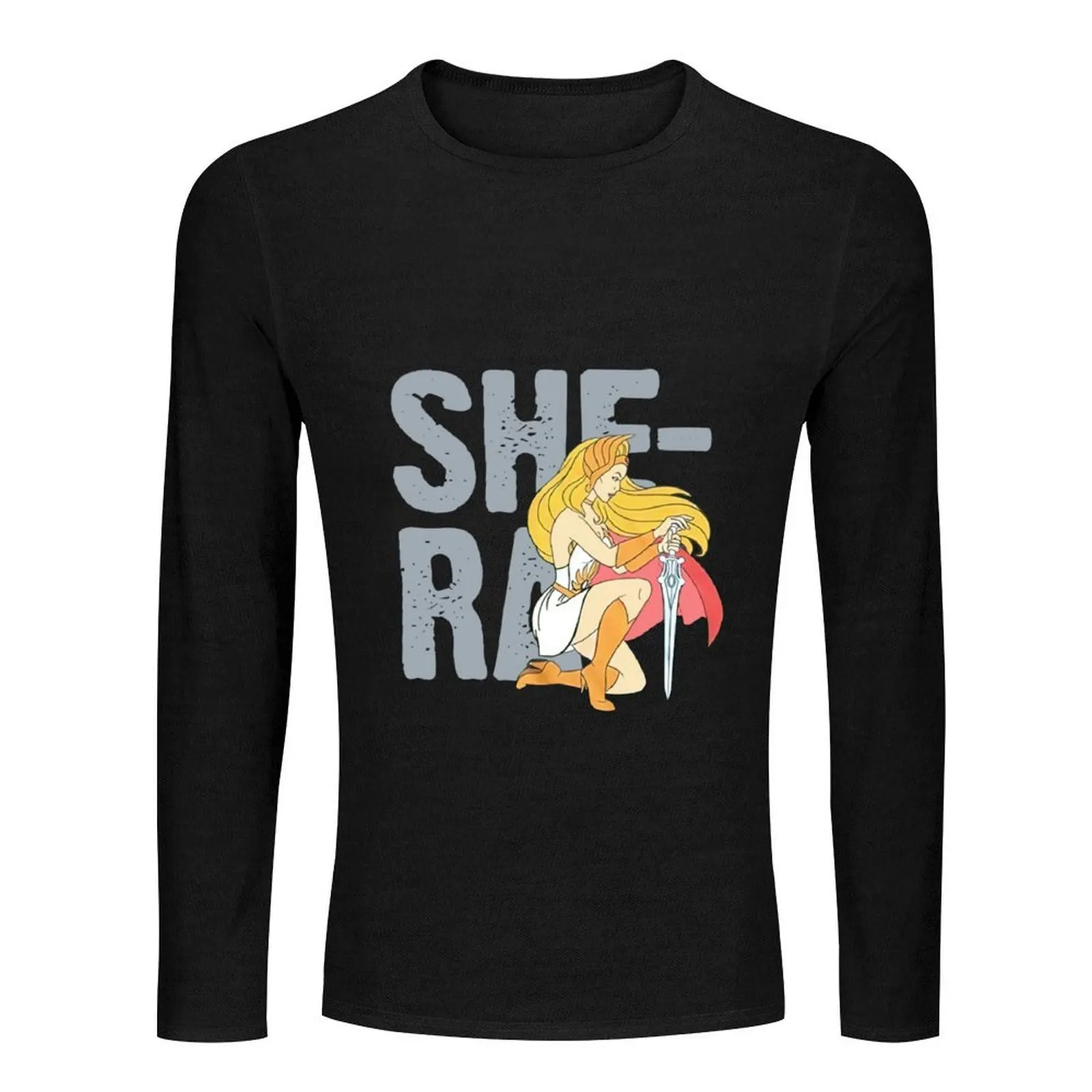 تي شيرت نسائي طويل كبير الحجم من She-Ra ملابس جمالية قميص عرق أسود تي شيرت مخصص تي شيرت رجالي أبيض